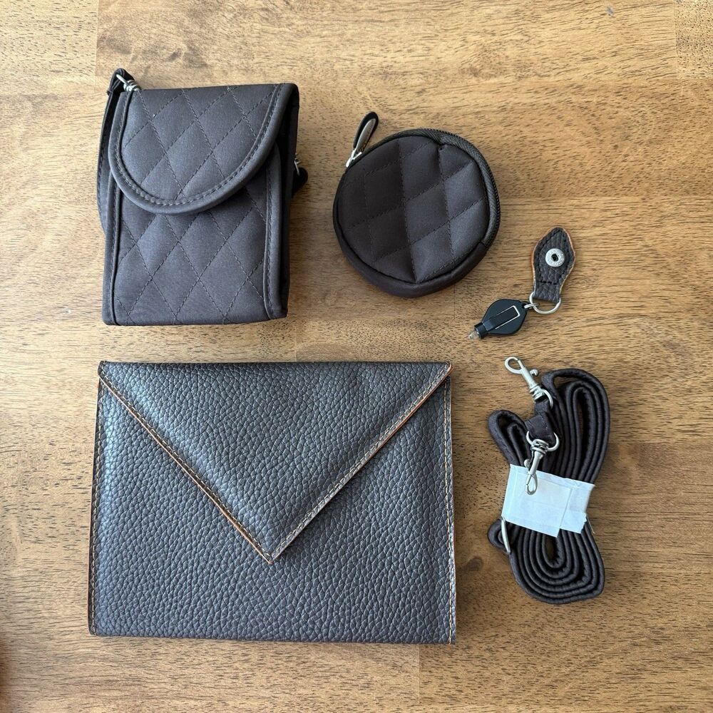 TRAVELON Brown‎ Crossbody Messenger Shoulder Anti-Theft Travel Assessories NWOT - Picture 5 of 12